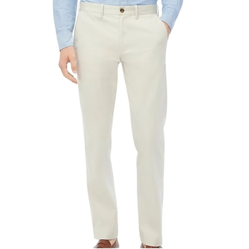J.Crew Flex Straight Fit Chino Pants Stone Light Khaki BZ231‎ Mens 35x32 NWT $98